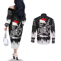 skeleton-santa-claus-couples-matching-off-the-shoulder-long-sleeve-dress-and-long-sleeve-button-shirt-scary-skeleton-santa-claus-coming
