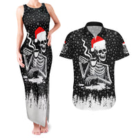 Skeleton Santa Claus Couples Matching Tank Maxi Dress and Hawaiian Shirt Scary Skeleton Santa Claus Coming - Wonder Print Shop