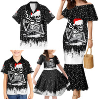 Skeleton Santa Claus Family Matching Mermaid Dress and Hawaiian Shirt Scary Skeleton Santa Claus Coming - Wonder Print Shop