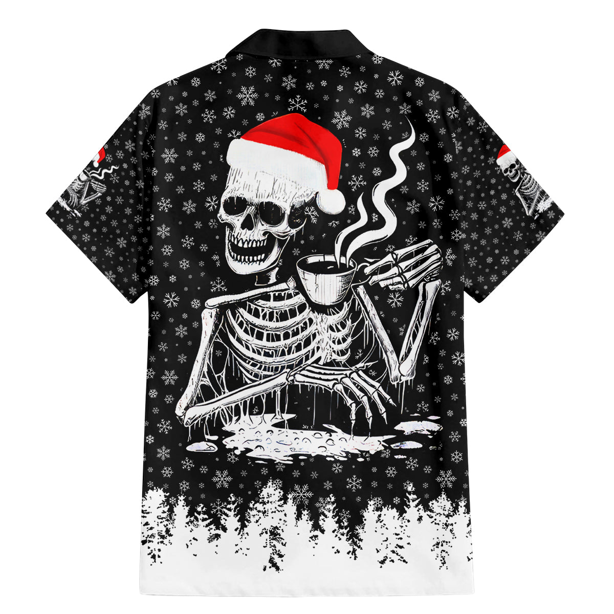 Skeleton Santa Claus Family Matching Mermaid Dress and Hawaiian Shirt Scary Skeleton Santa Claus Coming - Wonder Print Shop