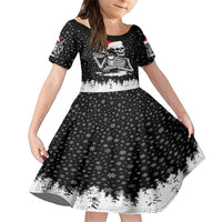 Skeleton Santa Claus Family Matching Short Sleeve Bodycon Dress and Hawaiian Shirt Scary Skeleton Santa Claus Coming - Wonder Print Shop