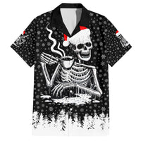 Skeleton Santa Claus Family Matching Short Sleeve Bodycon Dress and Hawaiian Shirt Scary Skeleton Santa Claus Coming - Wonder Print Shop