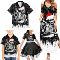 Skeleton Santa Claus Family Matching Summer Maxi Dress and Hawaiian Shirt Scary Skeleton Santa Claus Coming - Wonder Print Shop