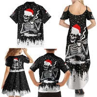 Skeleton Santa Claus Family Matching Summer Maxi Dress and Hawaiian Shirt Scary Skeleton Santa Claus Coming - Wonder Print Shop