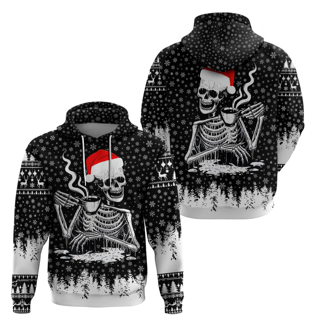 Skeleton Santa Claus Hoodie Scary Skeleton Santa Claus Coming - Wonder Print Shop