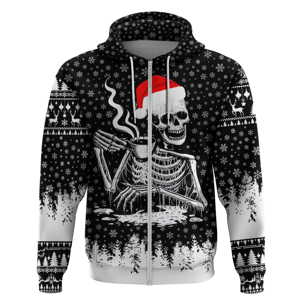 Skeleton Santa Claus Hoodie Scary Skeleton Santa Claus Coming - Wonder Print Shop