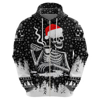 Skeleton Santa Claus Hoodie Scary Skeleton Santa Claus Coming - Wonder Print Shop