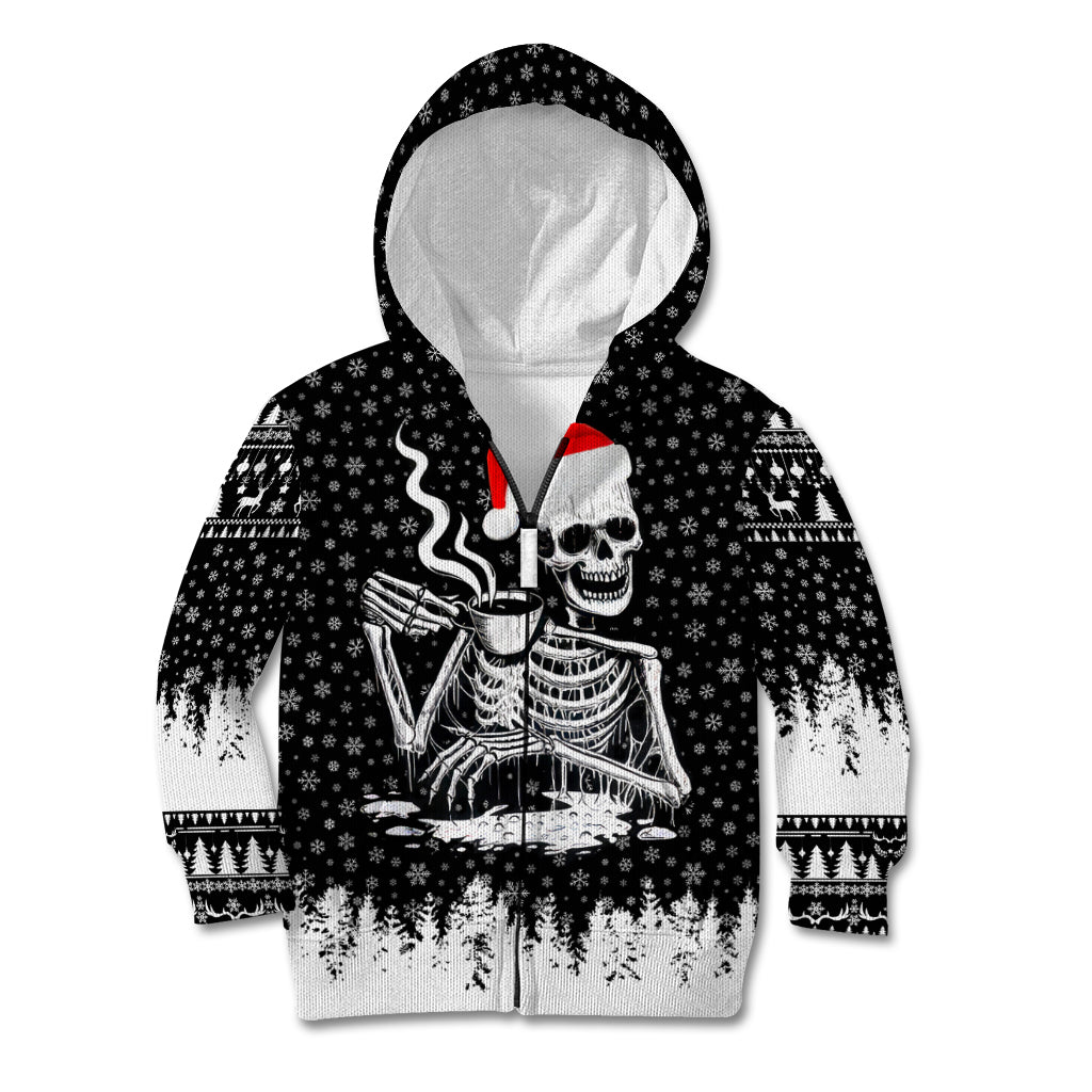 Skeleton Santa Claus Kid Hoodie Scary Skeleton Santa Claus Coming - Wonder Print Shop