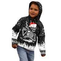 Skeleton Santa Claus Kid Hoodie Scary Skeleton Santa Claus Coming - Wonder Print Shop