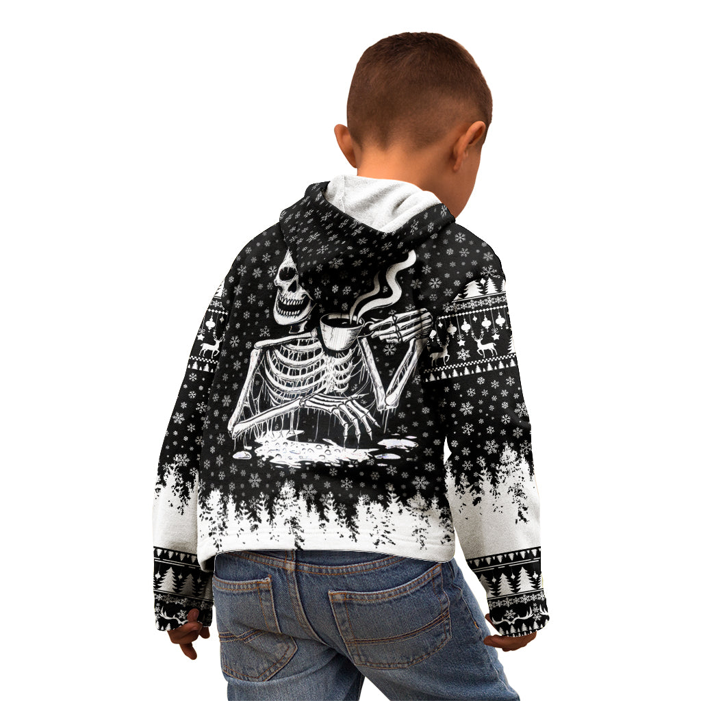 Skeleton Santa Claus Kid Hoodie Scary Skeleton Santa Claus Coming - Wonder Print Shop