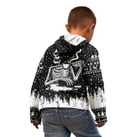 Skeleton Santa Claus Kid Hoodie Scary Skeleton Santa Claus Coming - Wonder Print Shop