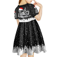 Skeleton Santa Claus Kid Short Sleeve Dress Scary Skeleton Santa Claus Coming - Wonder Print Shop