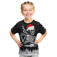 Skeleton Santa Claus Kid T Shirt Scary Skeleton Santa Claus Coming - Wonder Print Shop