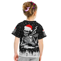 Skeleton Santa Claus Kid T Shirt Scary Skeleton Santa Claus Coming - Wonder Print Shop