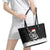 Skeleton Santa Claus Leather Tote Bag Scary Skeleton Santa Claus Coming - Wonder Print Shop