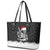 Skeleton Santa Claus Leather Tote Bag Scary Skeleton Santa Claus Coming - Wonder Print Shop