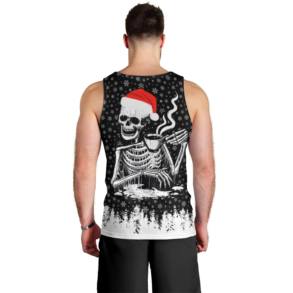 Skeleton Santa Claus Men Tank Top Scary Skeleton Santa Claus Coming - Wonder Print Shop