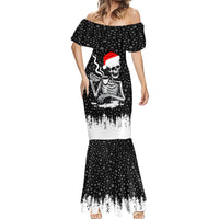 Skeleton Santa Claus Mermaid Dress Scary Skeleton Santa Claus Coming - Wonder Print Shop