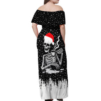 Skeleton Santa Claus Off Shoulder Maxi Dress Scary Skeleton Santa Claus Coming - Wonder Print Shop