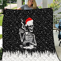 Skeleton Santa Claus Quilt Scary Skeleton Santa Claus Coming - Wonder Print Shop