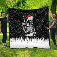 Skeleton Santa Claus Quilt Scary Skeleton Santa Claus Coming - Wonder Print Shop