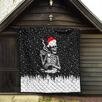 Skeleton Santa Claus Quilt Scary Skeleton Santa Claus Coming - Wonder Print Shop