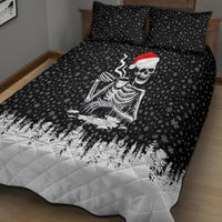 Skeleton Santa Claus Quilt Bed Set Scary Skeleton Santa Claus Coming - Wonder Print Shop