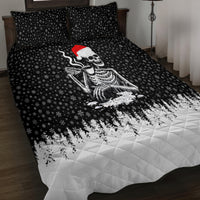 Skeleton Santa Claus Quilt Bed Set Scary Skeleton Santa Claus Coming - Wonder Print Shop