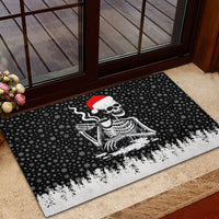 Skeleton Santa Claus Rubber Doormat Scary Skeleton Santa Claus Coming - Wonder Print Shop