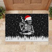 Skeleton Santa Claus Rubber Doormat Scary Skeleton Santa Claus Coming - Wonder Print Shop