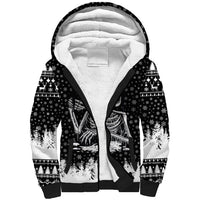 Skeleton Santa Claus Sherpa Hoodie Scary Skeleton Santa Claus Coming - Wonder Print Shop