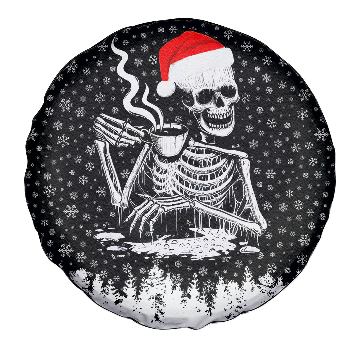 Skeleton Santa Claus Spare Tire Cover Scary Skeleton Santa Claus Coming - Wonder Print Shop