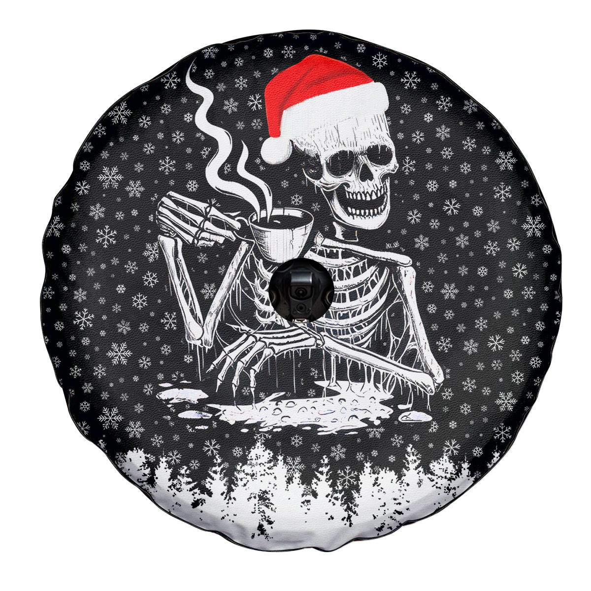 Skeleton Santa Claus Spare Tire Cover Scary Skeleton Santa Claus Coming - Wonder Print Shop