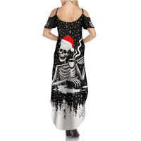 Skeleton Santa Claus Summer Maxi Dress Scary Skeleton Santa Claus Coming - Wonder Print Shop