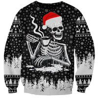 Skeleton Santa Claus Sweatshirt Scary Skeleton Santa Claus Coming - Wonder Print Shop