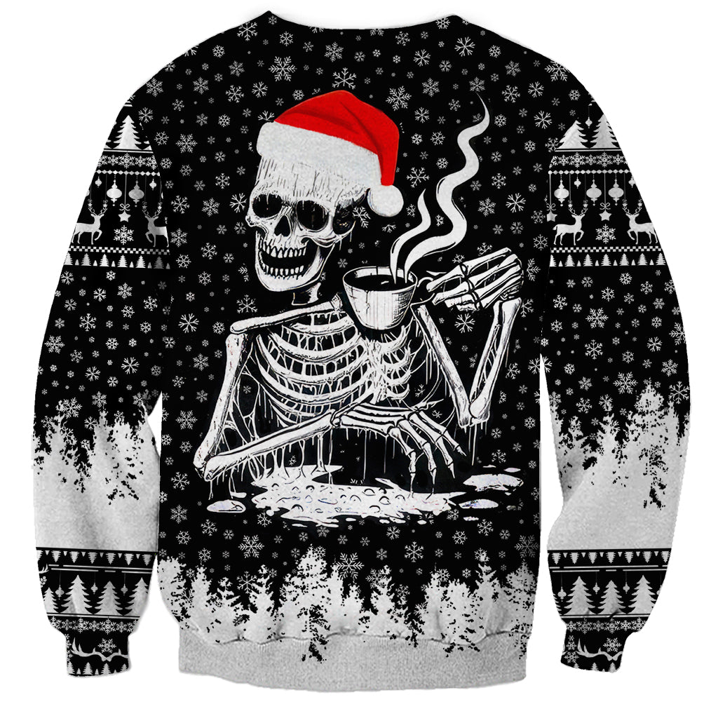 Skeleton Santa Claus Sweatshirt Scary Skeleton Santa Claus Coming - Wonder Print Shop