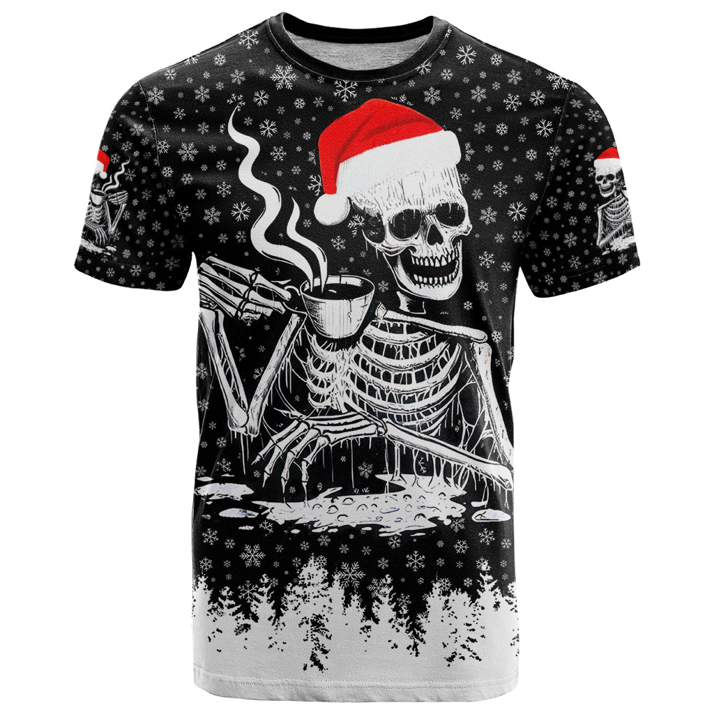 Skeleton Santa Claus T Shirt Scary Skeleton Santa Claus Coming - Wonder Print Shop