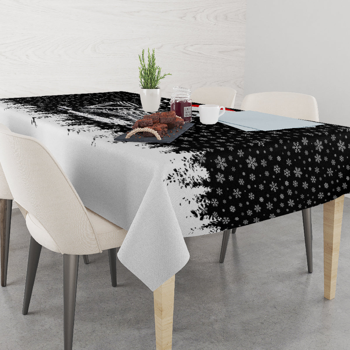 Skeleton Santa Claus Tablecloth Scary Skeleton Santa Claus Coming - Wonder Print Shop
