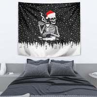 Skeleton Santa Claus Tapestry Scary Skeleton Santa Claus Coming - Wonder Print Shop