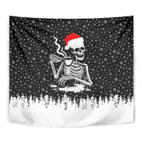 Skeleton Santa Claus Tapestry Scary Skeleton Santa Claus Coming - Wonder Print Shop