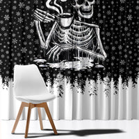Skeleton Santa Claus Window Curtain Scary Skeleton Santa Claus Coming - Wonder Print Shop
