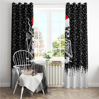 Skeleton Santa Claus Window Curtain Scary Skeleton Santa Claus Coming - Wonder Print Shop