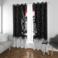 Skeleton Santa Claus Window Curtain Scary Skeleton Santa Claus Coming - Wonder Print Shop