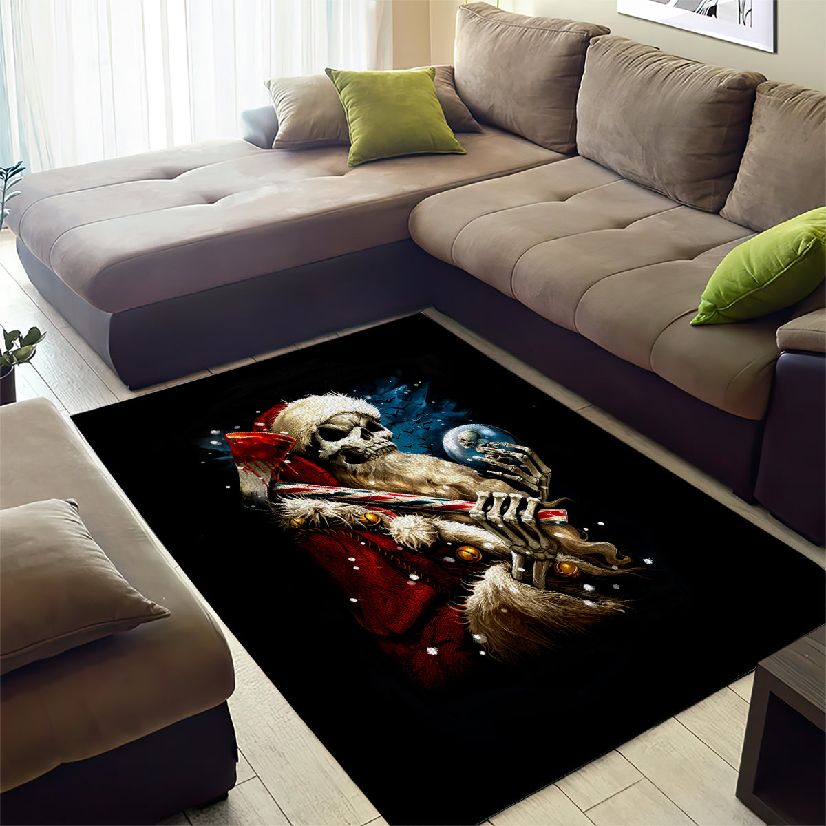 Skeleton Santa Claus Area Rug Santa Claus Is Coming To Town - Wonder Print Shop