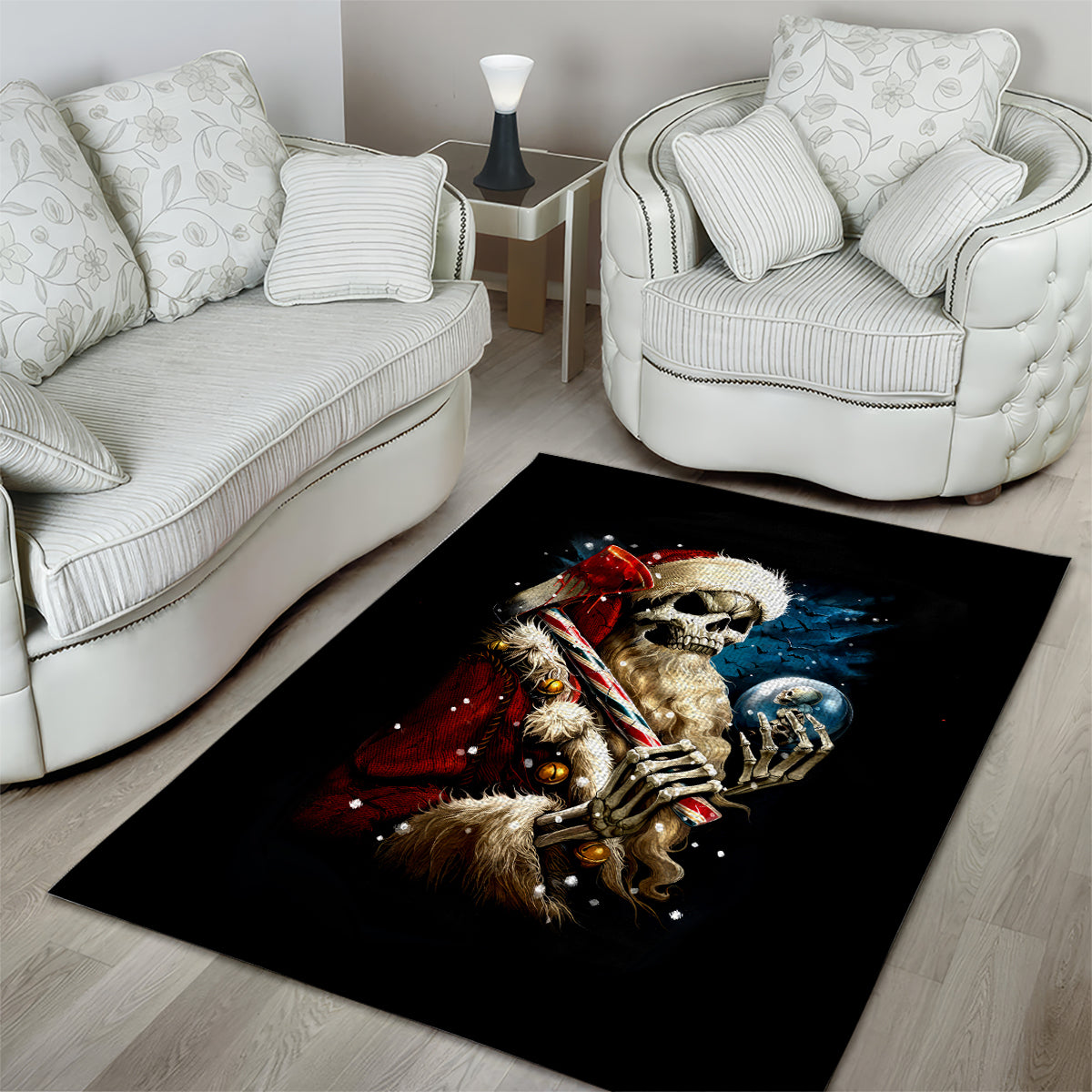 Skeleton Santa Claus Area Rug Santa Claus Is Coming To Town - Wonder Print Shop