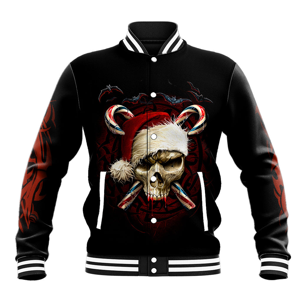 Skeleton Santa Claus Baseball Jacket Santa Claus Is Coming To Town - Wonder Print Shop