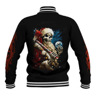 Skeleton Santa Claus Baseball Jacket Santa Claus Is Coming To Town - Wonder Print Shop