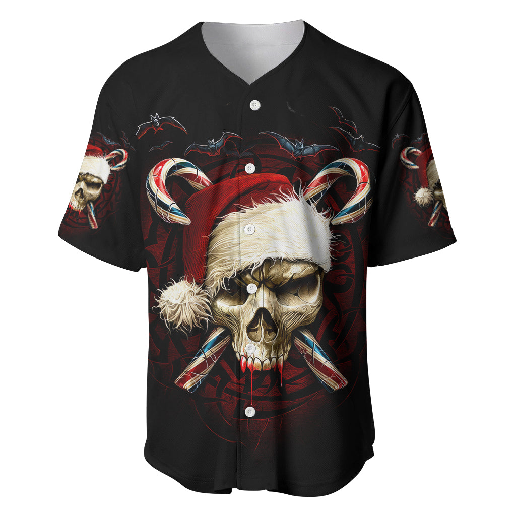 Skeleton Santa Claus Baseball Jersey Santa Claus Is Coming To Town - Wonder Print Shop