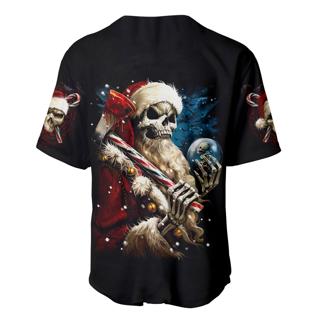Skeleton Santa Claus Baseball Jersey Santa Claus Is Coming To Town - Wonder Print Shop