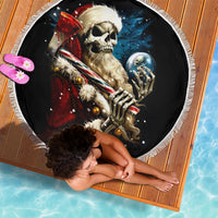Skeleton Santa Claus Beach Blanket Santa Claus Is Coming To Town - Wonder Print Shop